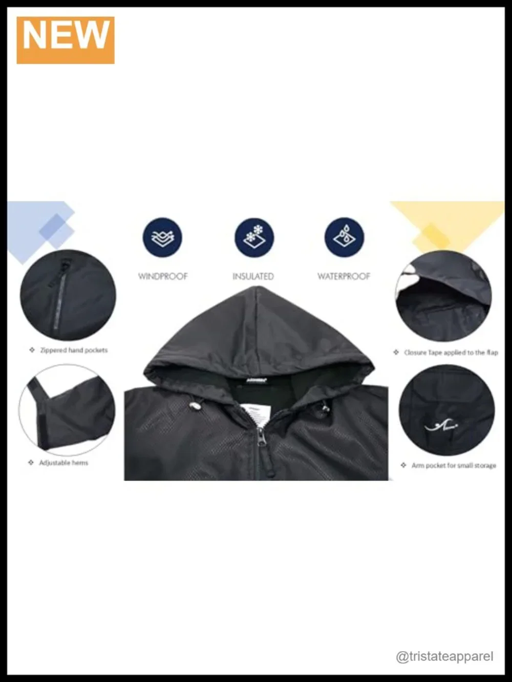 Waterproof Swim Parka Hooded Changing Robe YKK Zipper Quick Dry